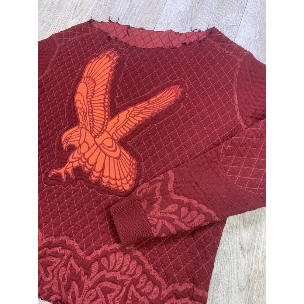 ALTERED* Stella McCartney Red Long Sleeve Eagle Sweater Made In Italy EU36 US5.5